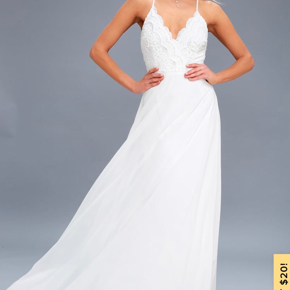 Lulus Madalyn White Lace Maxi Dress